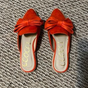 Orange dressy flats
